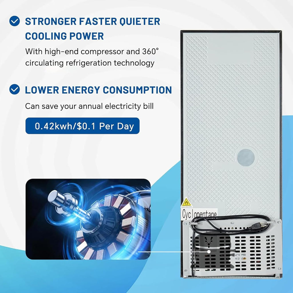 Compact Mini Fridge with Freezer 4.0 Cu.Ft Dual Zone Small Refrigerator P28240