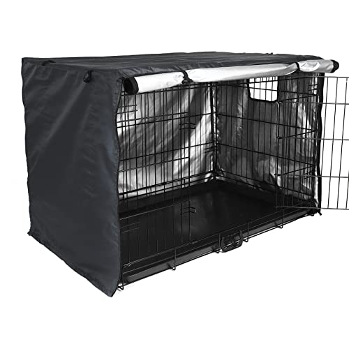 Navy Blue Waterproof Dog Crate Cover with Air Vent Window F567