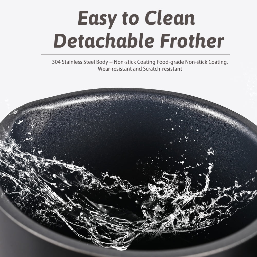 Milk Frother 4 in 1 400W Detachable Non-Stick Interior 11.84oz Electric Automatic Milk Frother A616