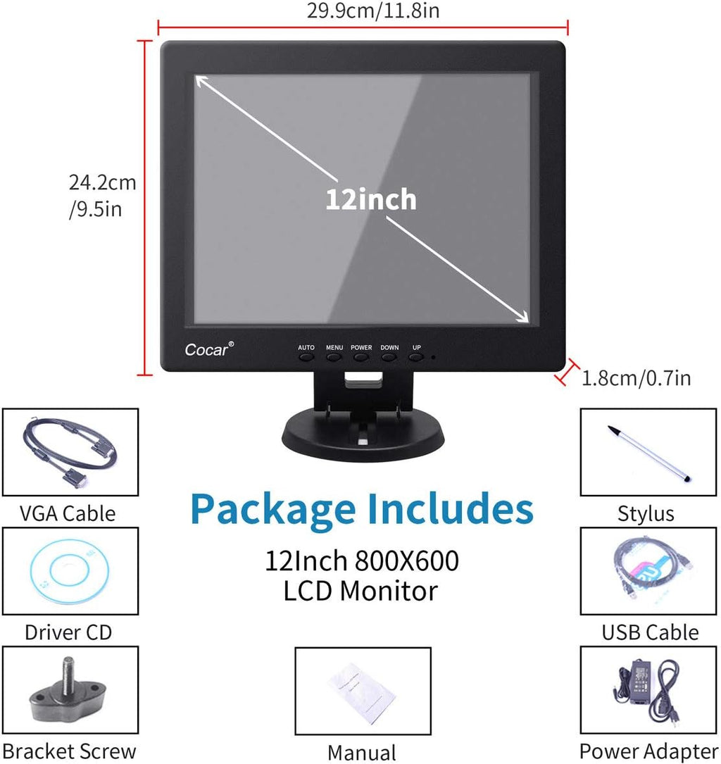 12 Inch LCD Touch Screen Monitor X435