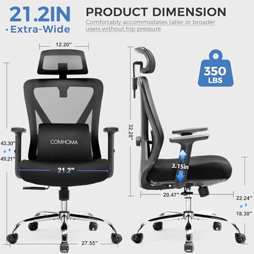 Black Ergonomic Mesh Gaming Chair with Headrest J532