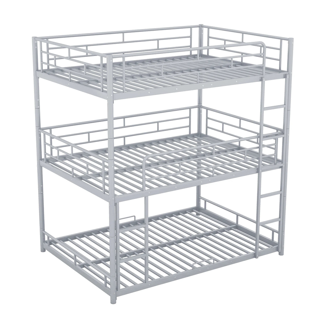 Silver Full Size Metal Triple Bunk Bed M294