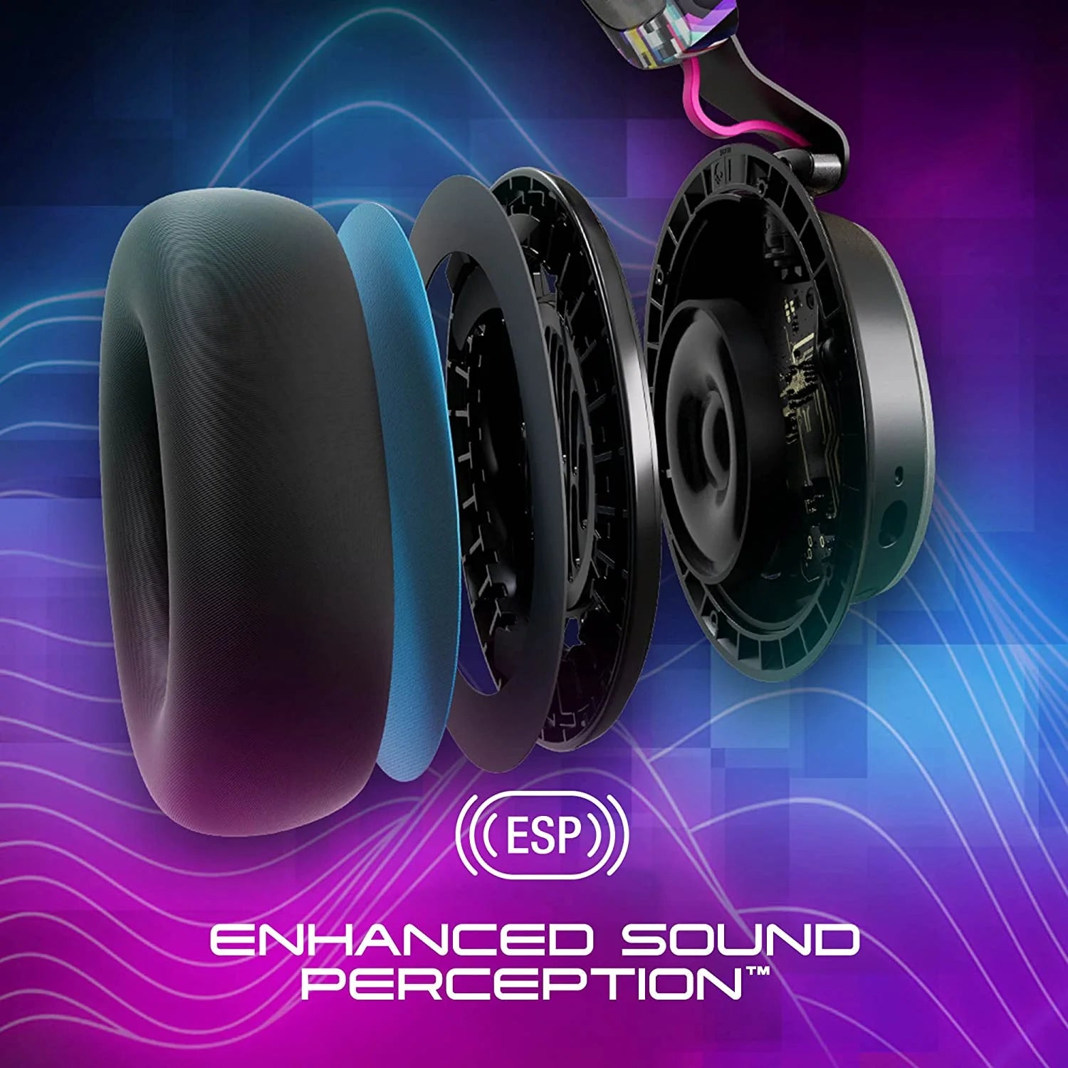 Black over-ear gaming headset V41620