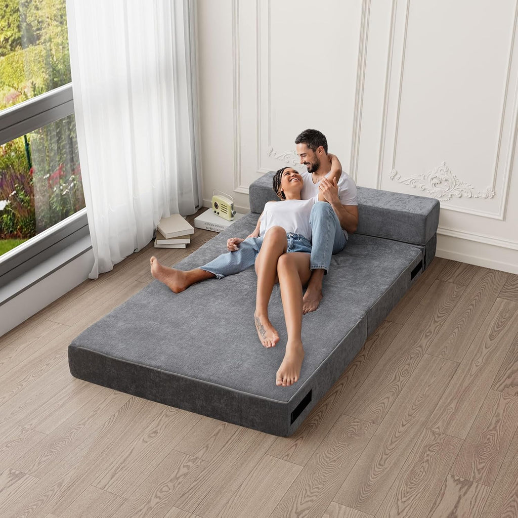 Gray Folding Sofa Bed with Pillow G156408