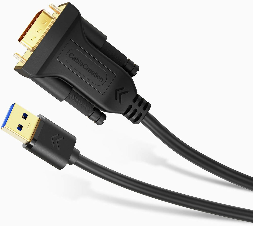 Black USB 3.0 to VGA Cable 6 Feet Pack of 2 F351