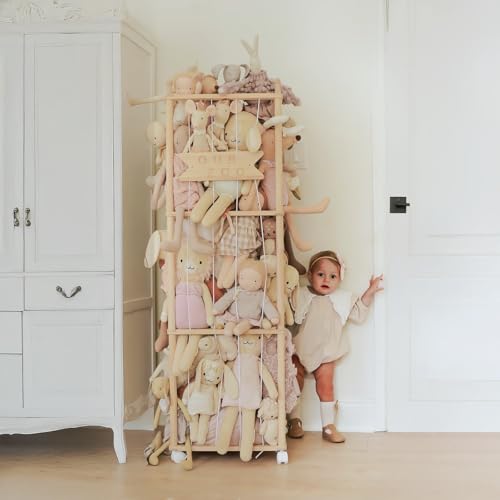 Wood Stuffed Animal Storage, Extra Large Capacity Plush Toy Cage, 54 inch W23456