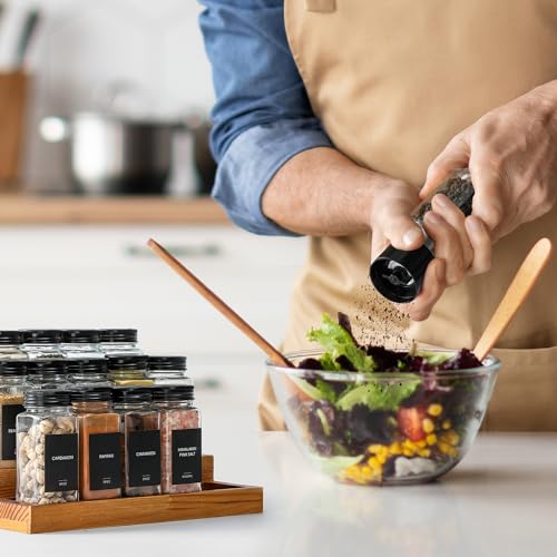 14 Pcs Glass Spice Jars with Shaker Lids and Airtight Metal Caps I201