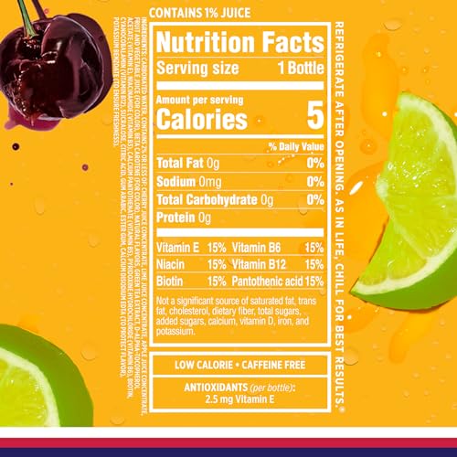 Black Raspberry Sparkling Water, 17 fl oz Bottles (Pack of 12) I288066