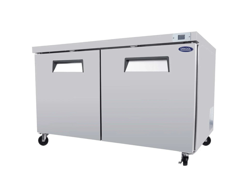 60" 2-Door Commercial Stainless Steel Undercounter Work Top Refrigerator 18Cu.Ft I847899