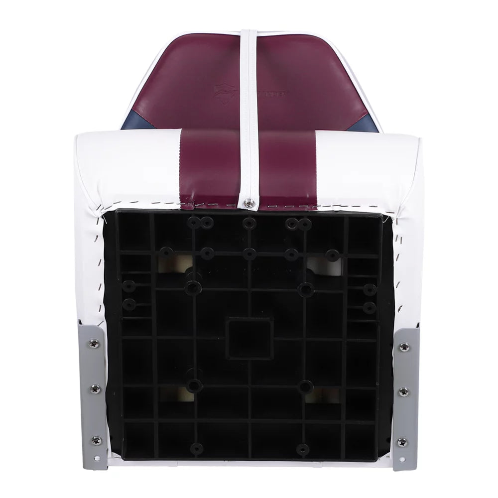 White/Burgundy/Navy High Back Folding Boat Seat T3684