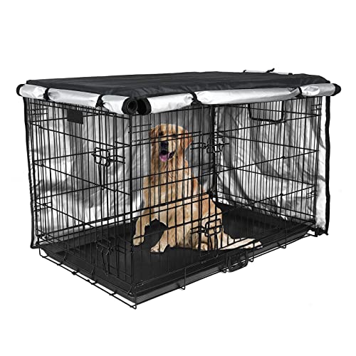 Navy Blue Waterproof Dog Crate Cover with Air Vent Window F567