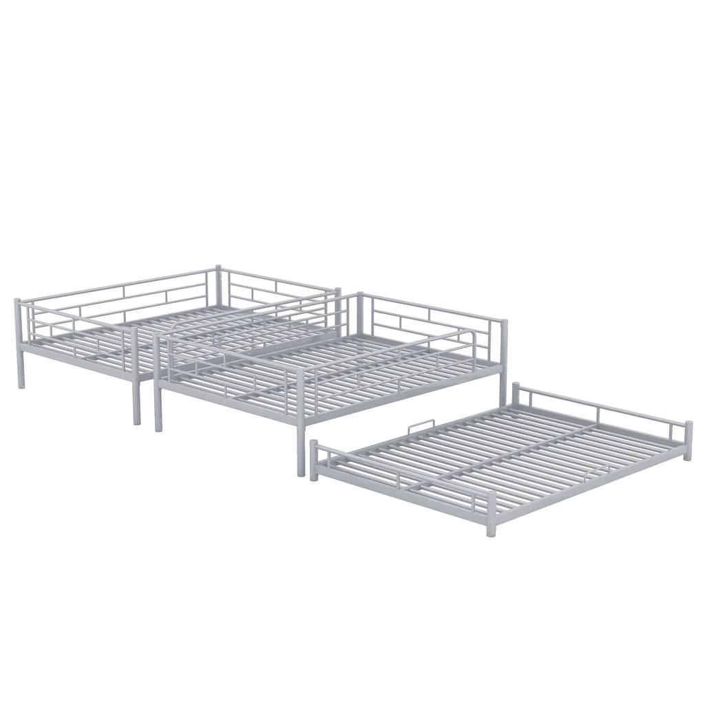Silver Full Size Metal Triple Bunk Bed M294