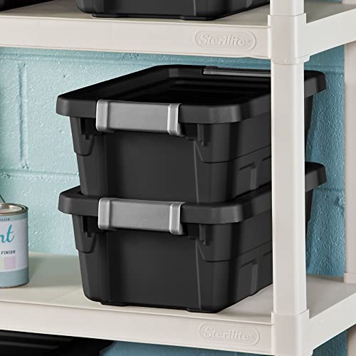 Black 6-Pack Plastic Stacker Tote Storage Bin D7636