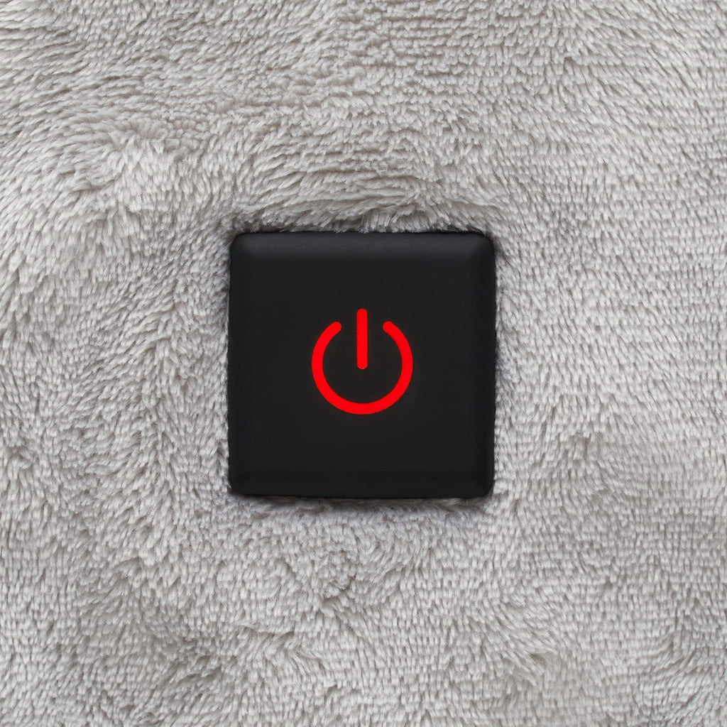 Soft Silver Plush Electric Heated Throw with Remote J3253