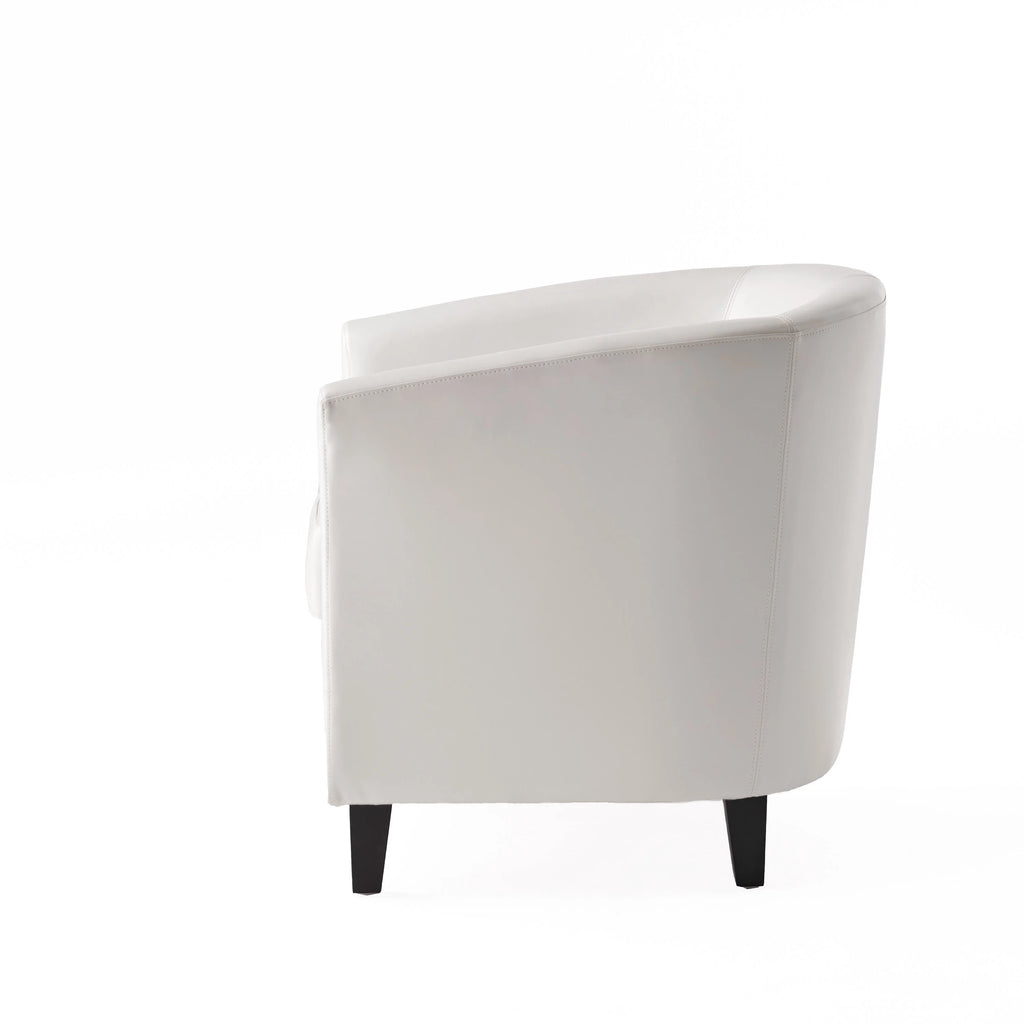 Ivory Bonded Leather Club Chair C1117