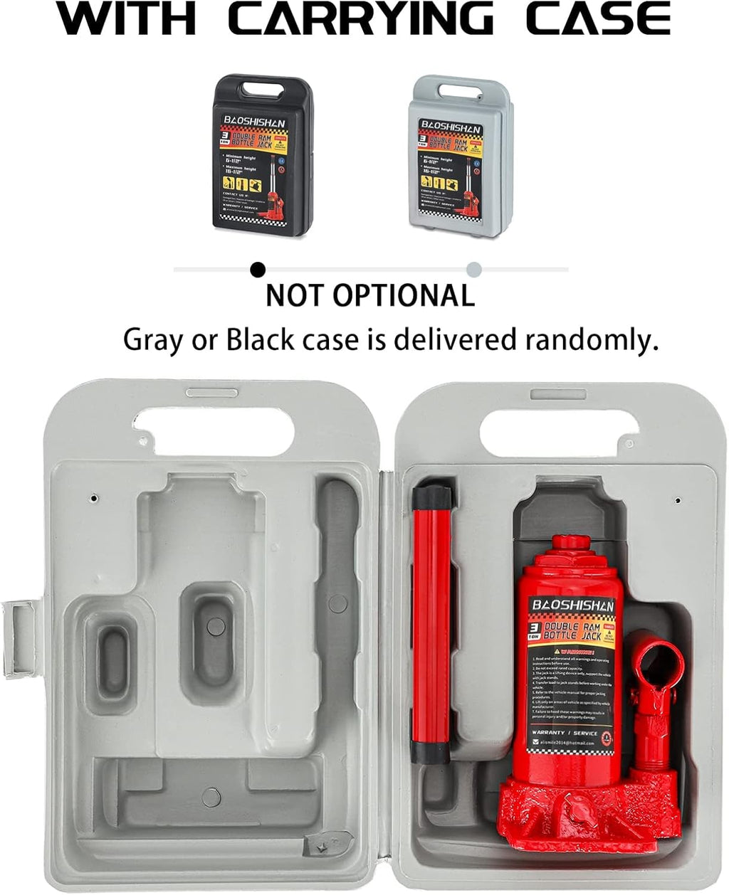3 Ton Double Ram Bottle Jack with Carrying Case D149640
