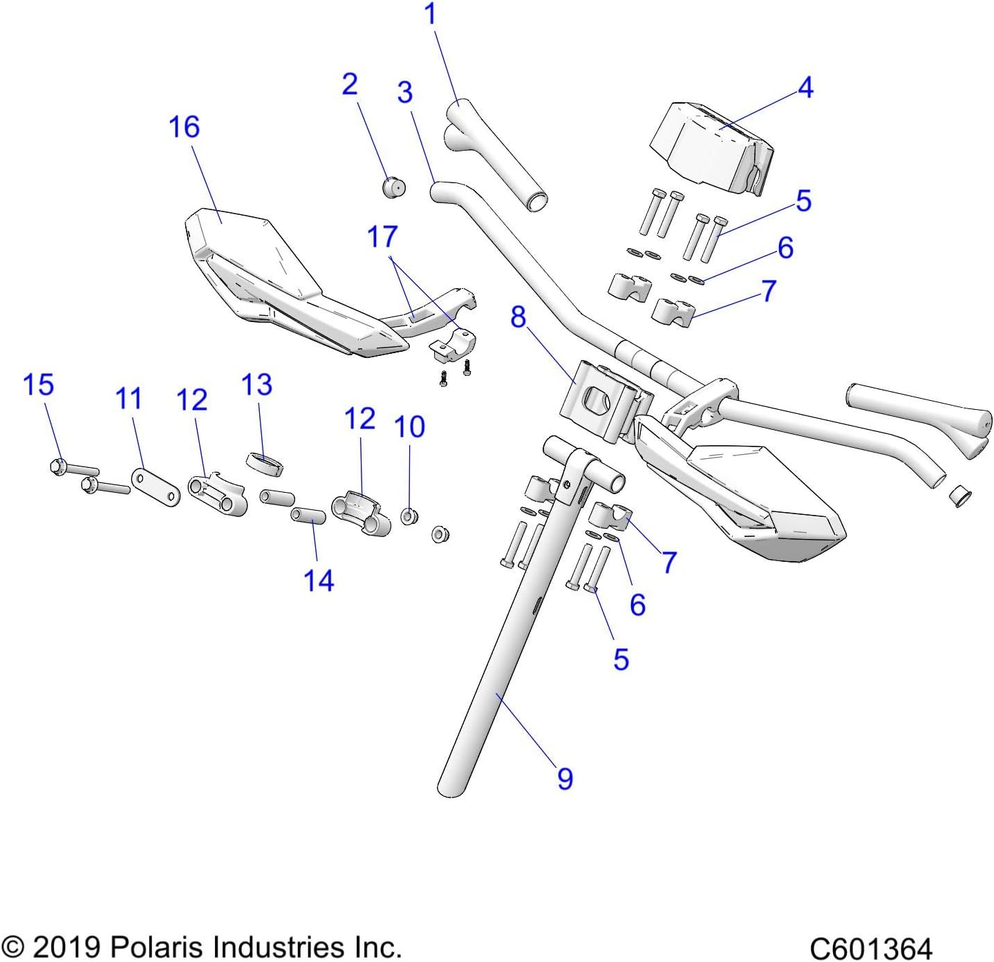 Pack of 2 Snowmobile Handguard Mounts E72454