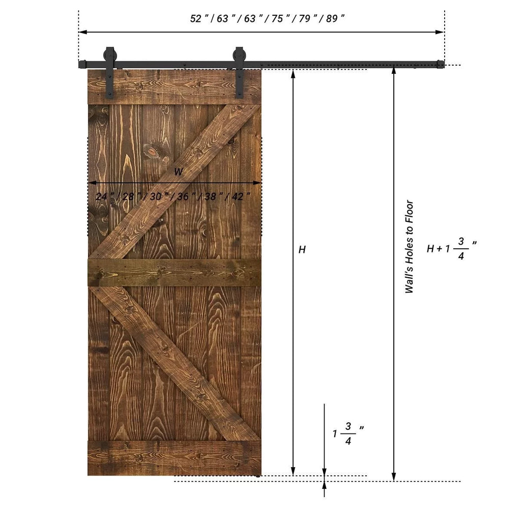 Grey Cashmere 36X84 Barn Door L37637