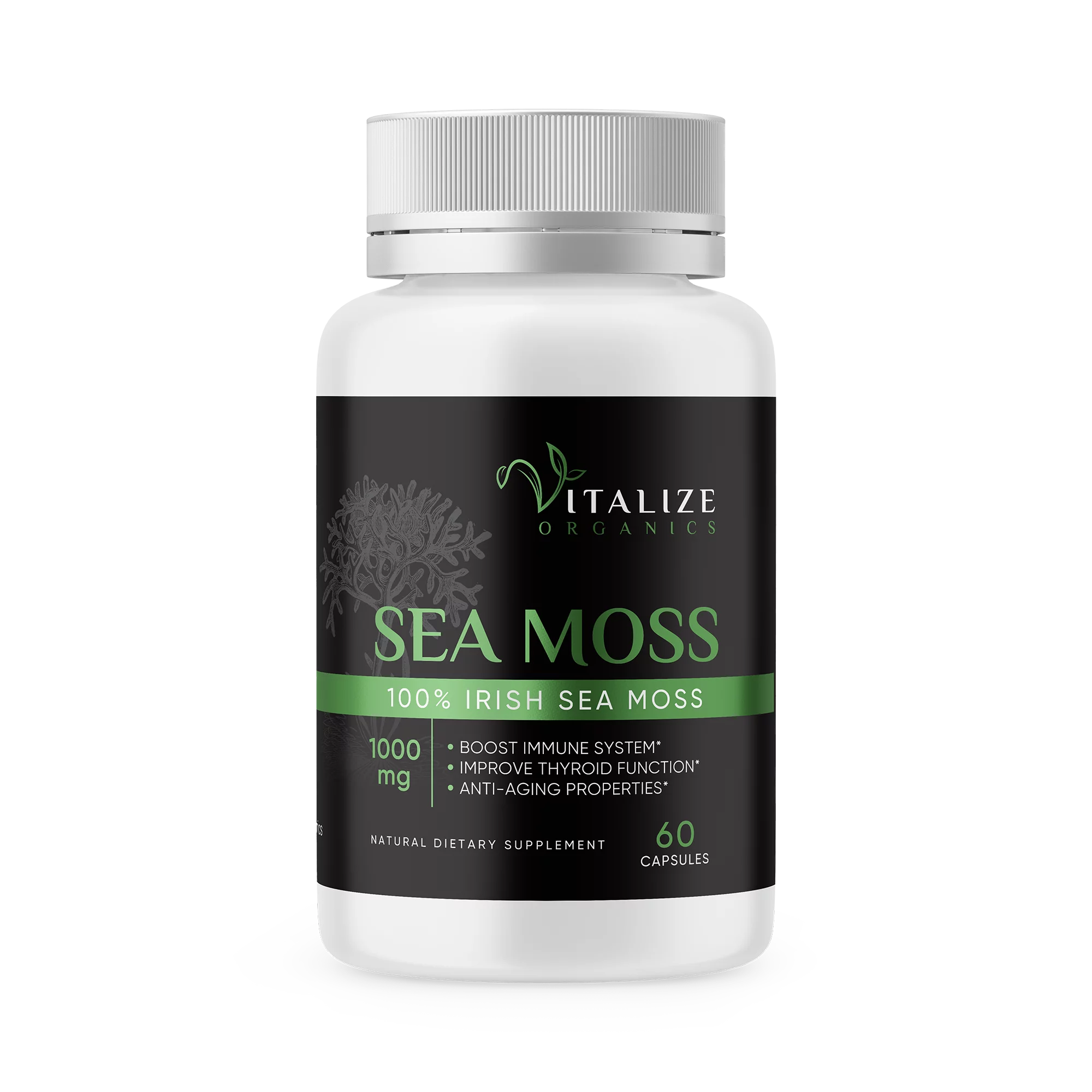 Organic Wildcrafted Irish Sea Moss Vegan Capsules Z65152