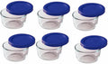 1-Cup Glass Food Storage Bowls with Blue Lid Covers C7855