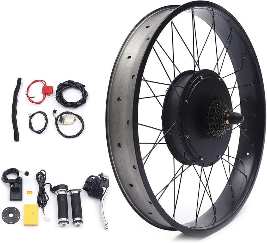 26" 48V 1500W Rear Wheel Electric Fat Tire Ebike Hub Motor Conversion Kit with LCD Display U684247