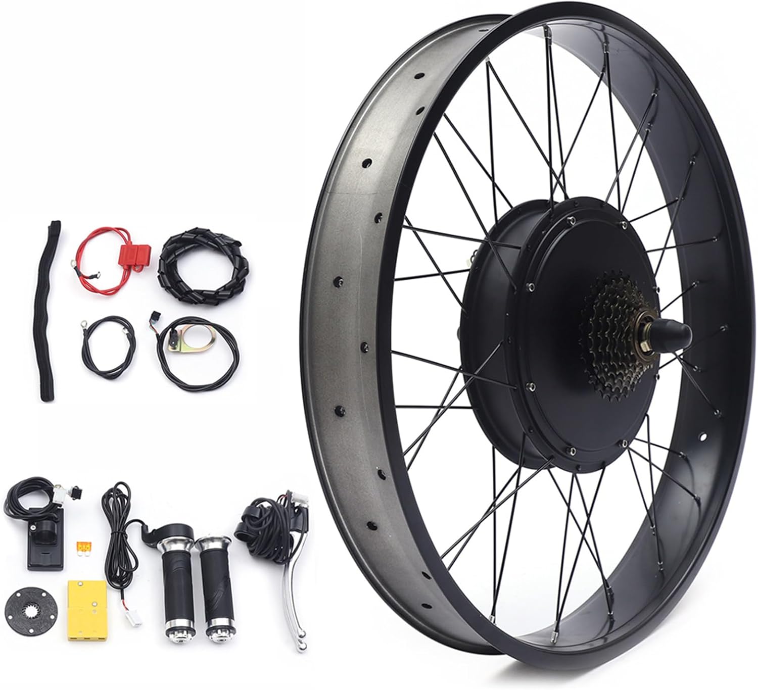 26" 48V 1500W Rear Wheel Electric Fat Tire Ebike Hub Motor Conversion Kit with LCD Display U684247
