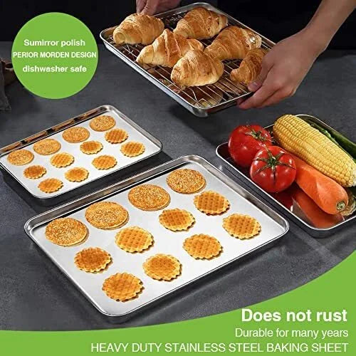 Set of 2 Stainless Steel Baking Sheets F608921