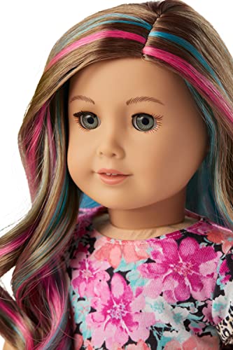 18-inch Doll with Gray Eyes, Caramel Hair, Dress U45191