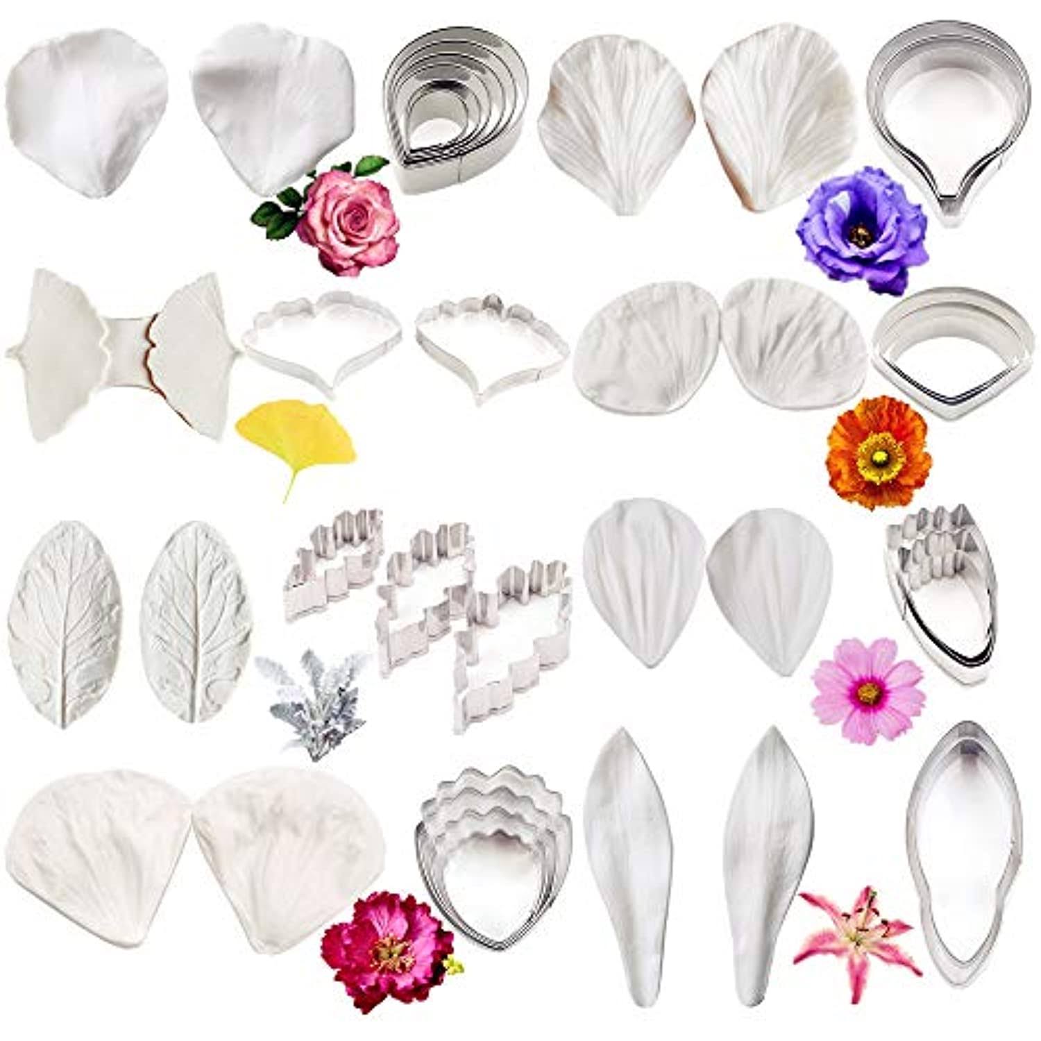 16 Set Stainless Steel Flower Cookie Cutter Set J9781