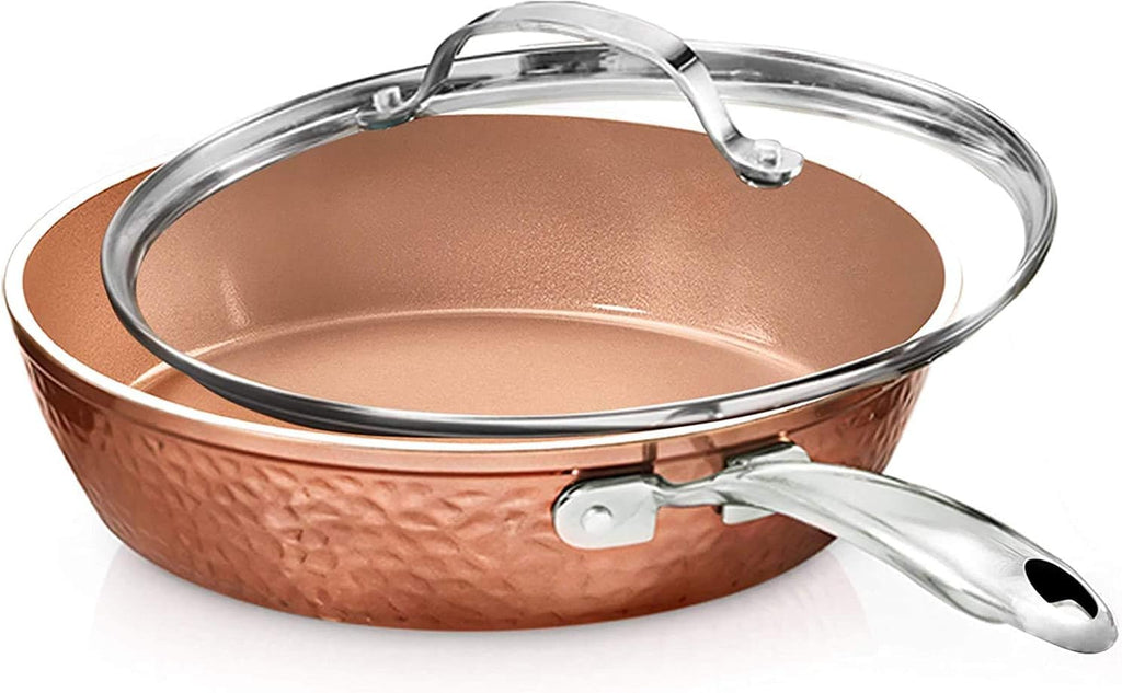 9.5" Hammered Nonstick Fry Pan with Lid J560516