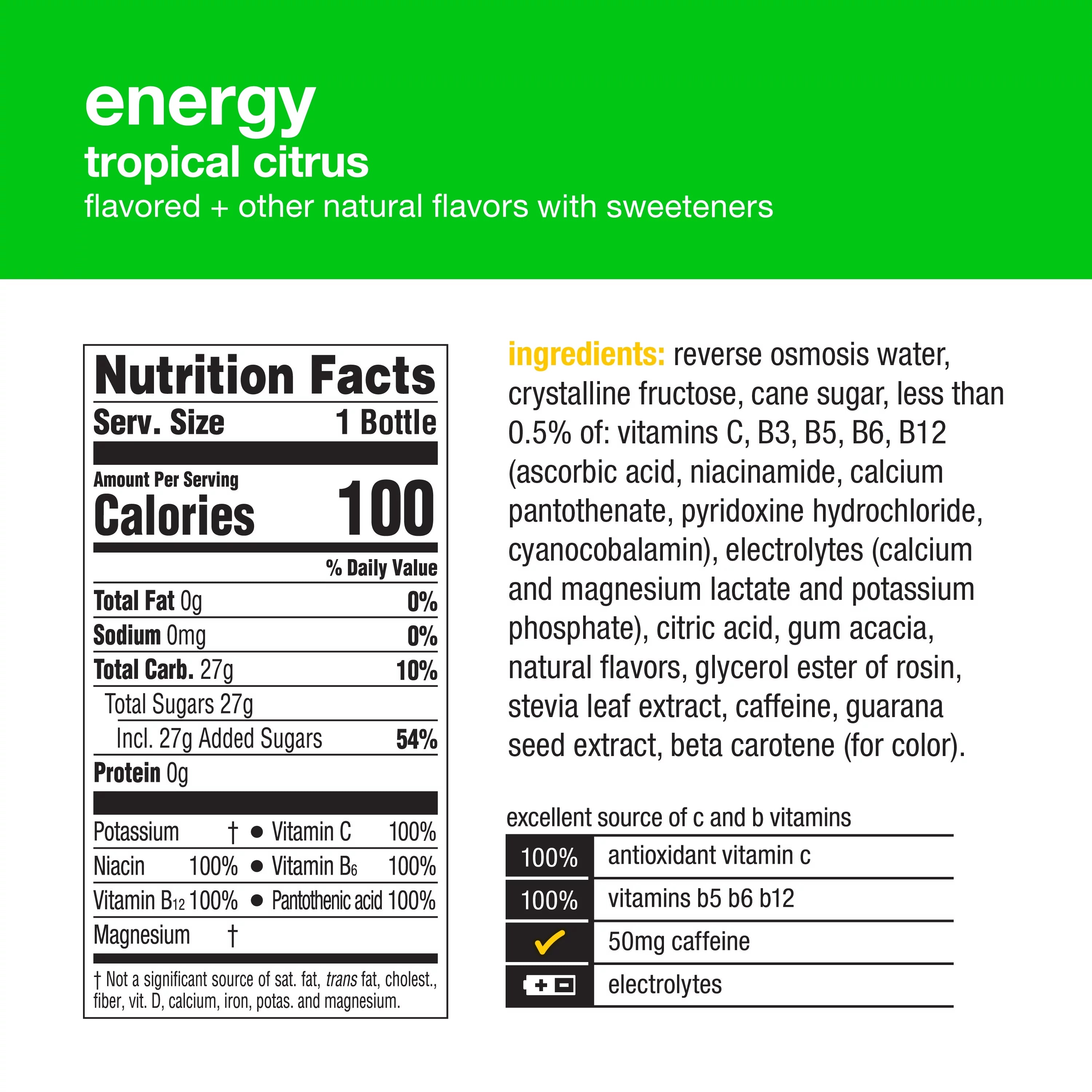 Tropical Citrus Vitaminwater, 20 Fl Oz, 12 Count Bottles L2189