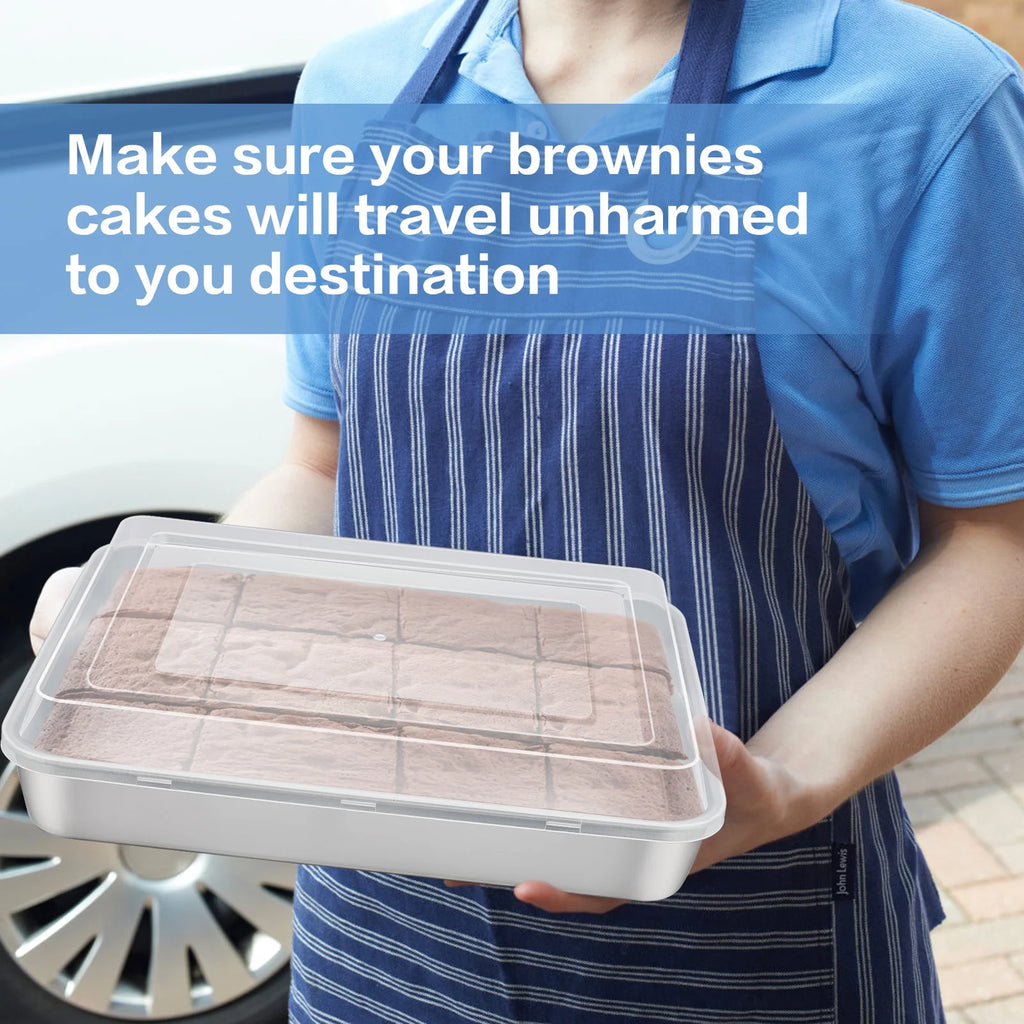 Stainless Steel Baking Pan with Lid Rectangle Sheet Cake Pans Set of 4 R450295