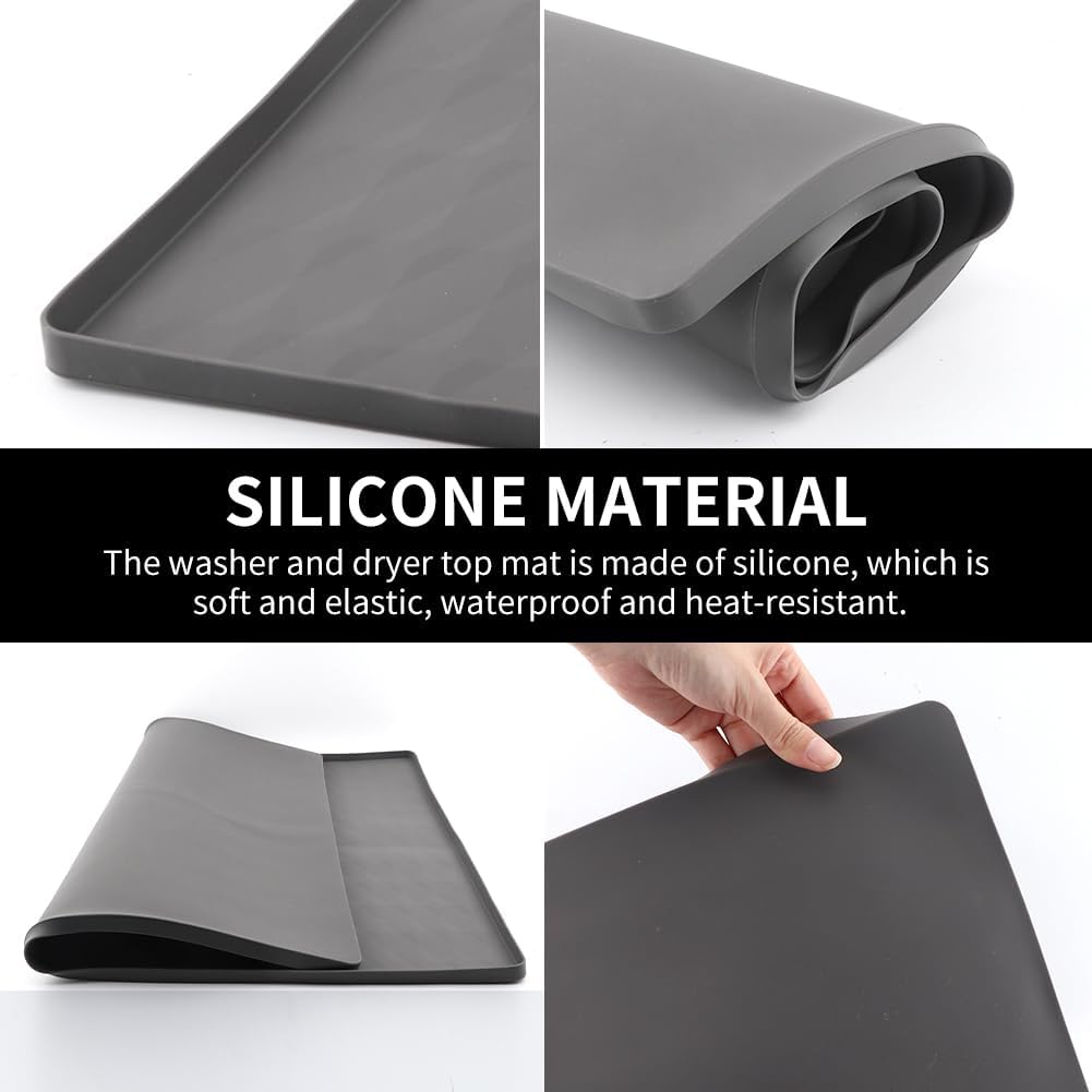 23.6'' x 19.7'' Silicone Non-slip Washer and Dryer Top Protector Mat Y187