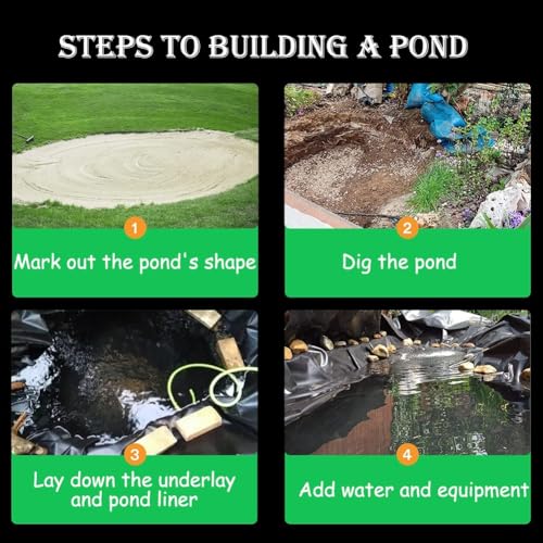 Black 20 Mil HDPE Pond Liner 10×13ft Z944
