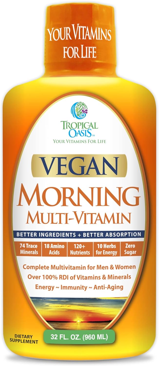 Vegan Liquid Multivitamins with 74 Trace Minerals, 18 Amino Acids, and 10 Herbs, 32 fl oz Y154164