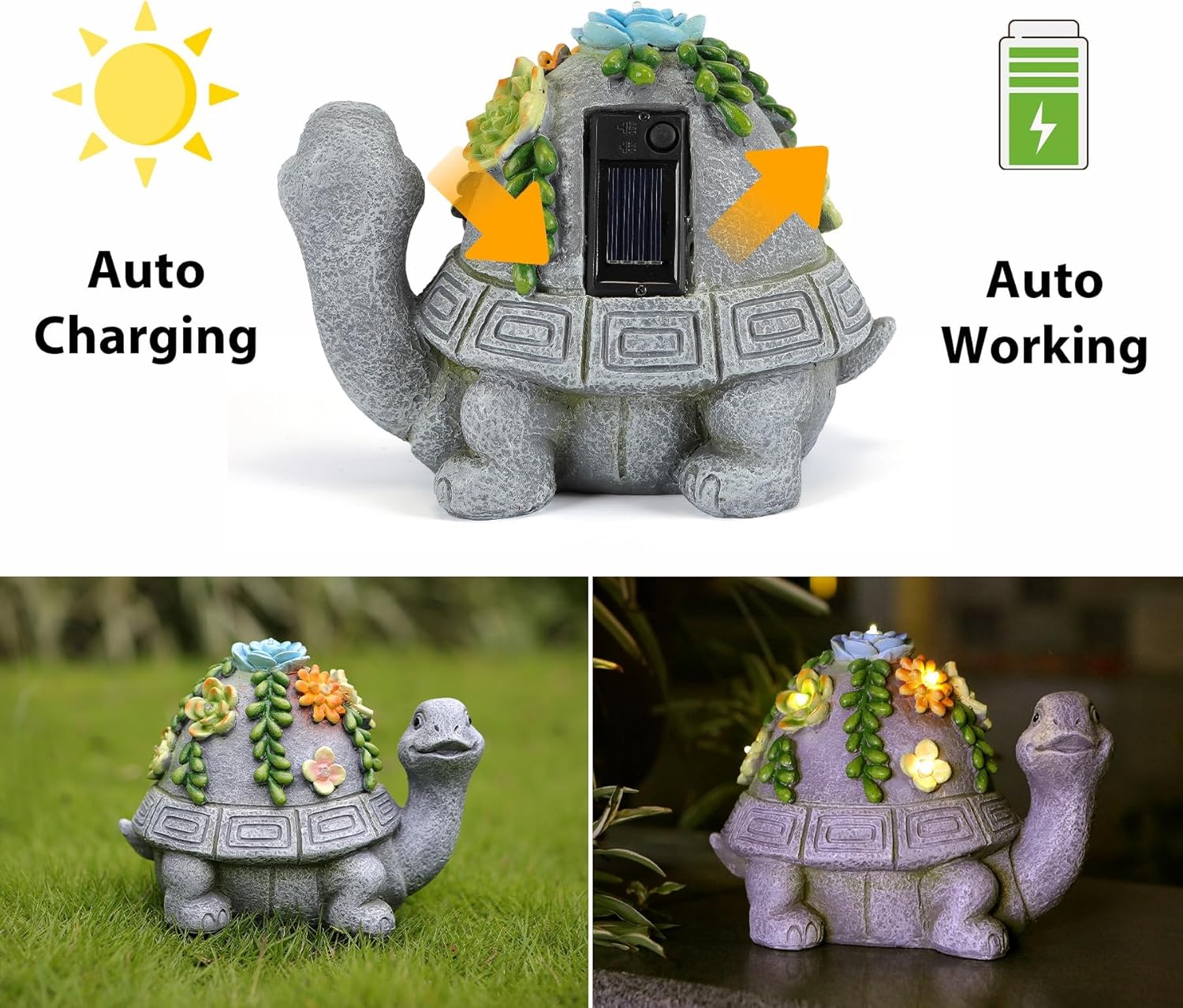 Turtle Statue with LED Lights S210036