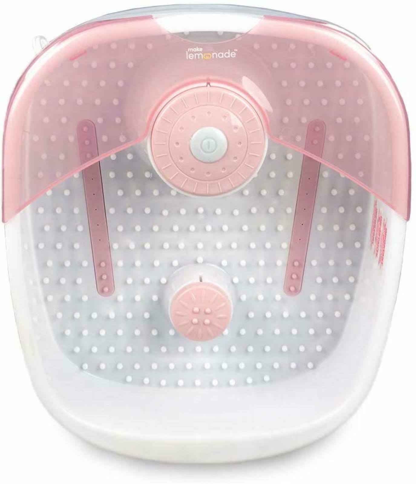 Pink Foot Bath with Heat Maintenance Foot Massager J37798