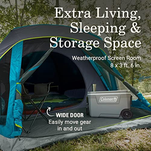 4/6 Person Weatherproof Camping Tent with Screened Porch A656