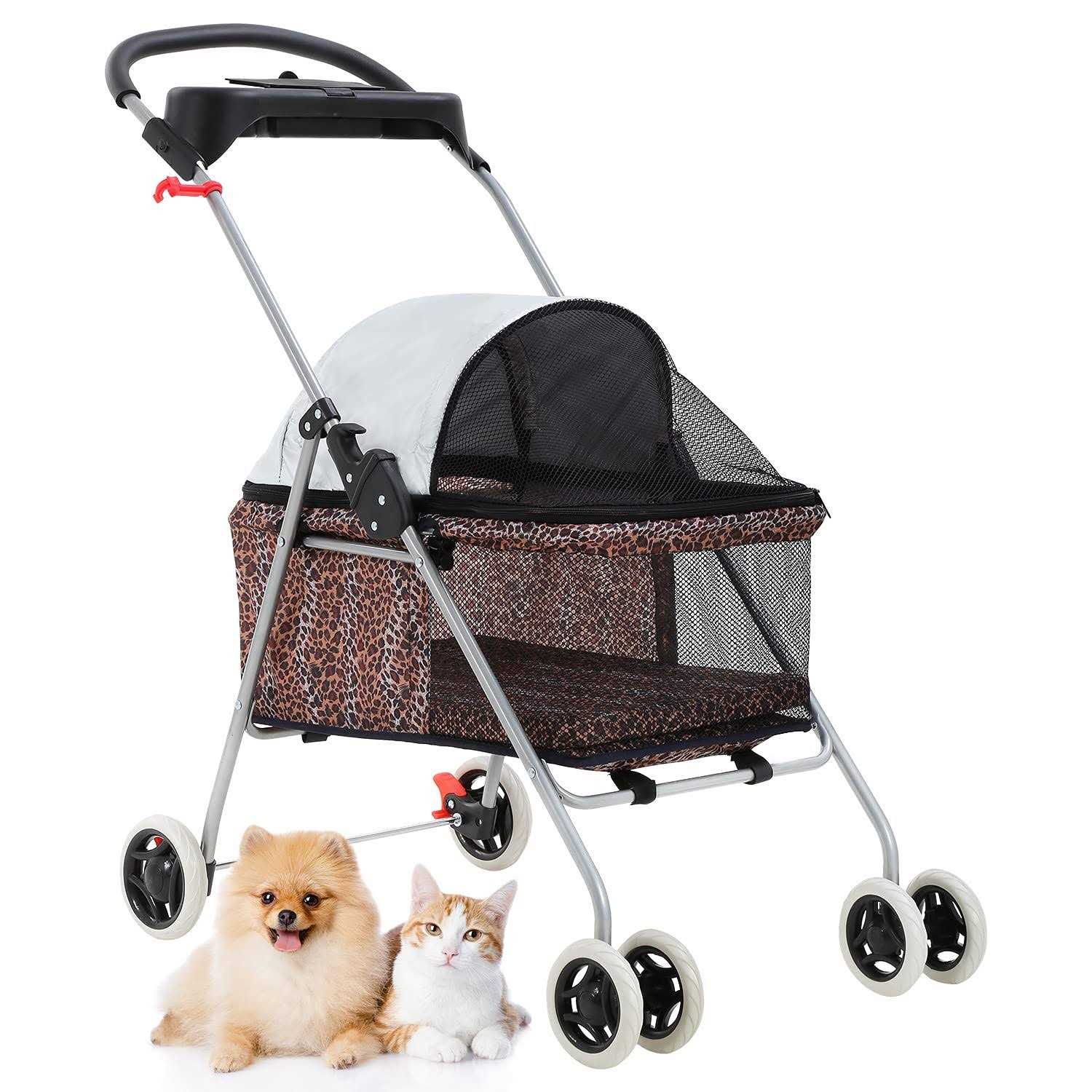 4 Wheels Folding Waterproof Portable Pet Stroller E463