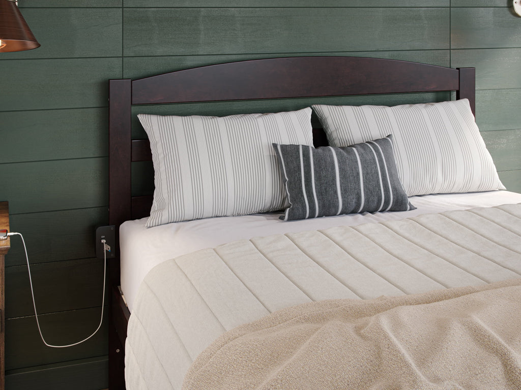 14" Queen Wood Platform Bed Frame with Twin XL Trundle, Espresso K18926