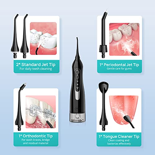 Portable Cordless Oral Irrigator 300ML Rechargeable IPX7 Waterproof Electric Water Flosser B13819