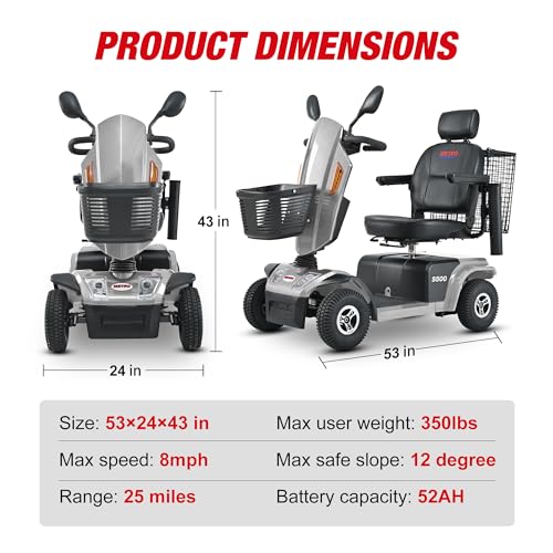 Grey 4-Wheel Electric Mobility Scooter H48618