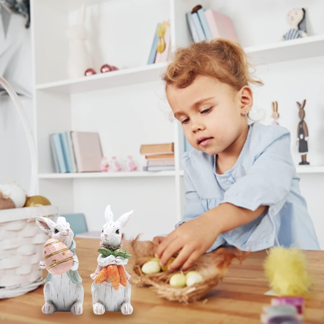 Easter Resin Rabbit Statue Bunny Figurine D40920