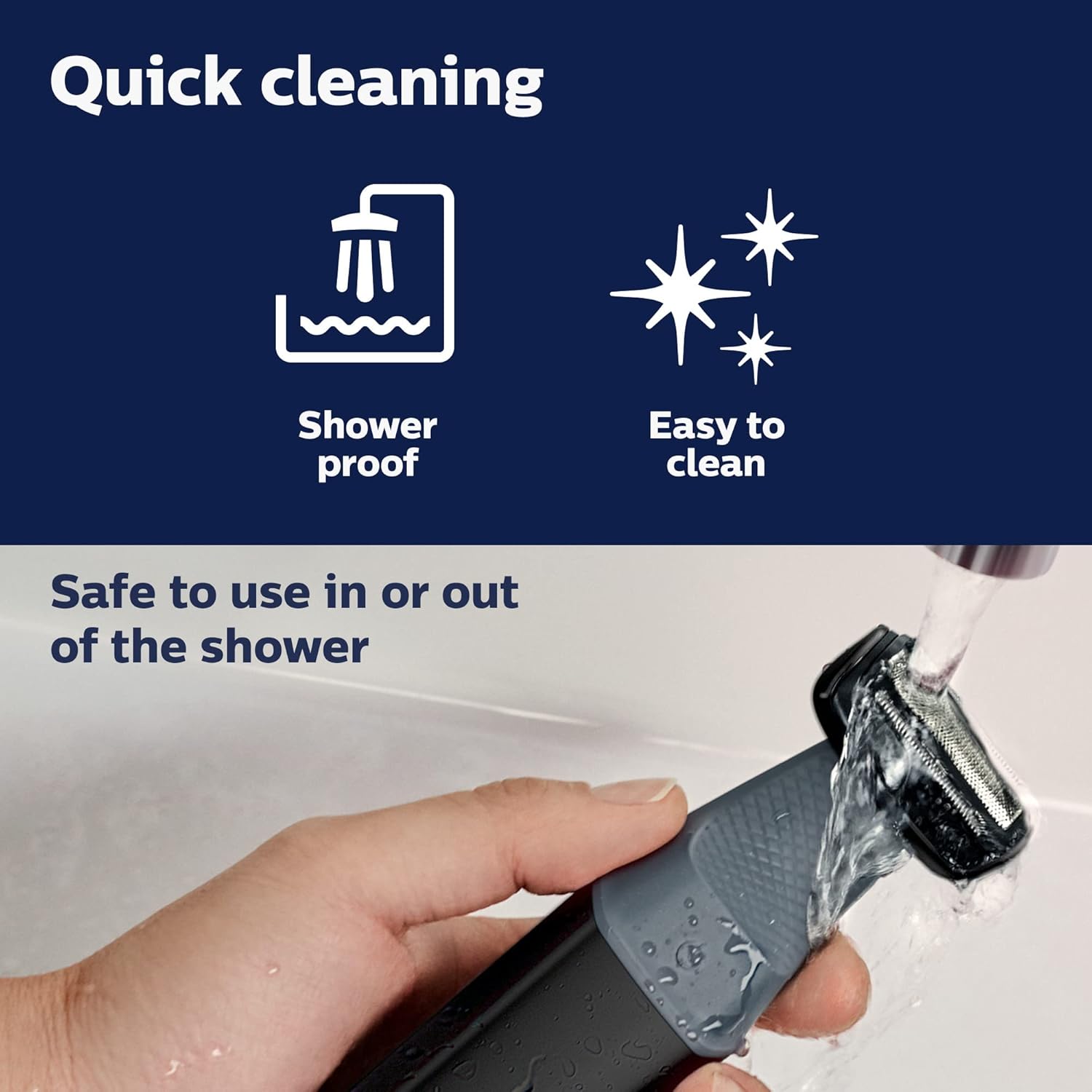 Body Groomer Shaver Showerproof Hair Trimmer with Back Attachment R32272