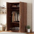 2-Door Wooden Wardrobe Armoire with 3 Storage Shelves R2876