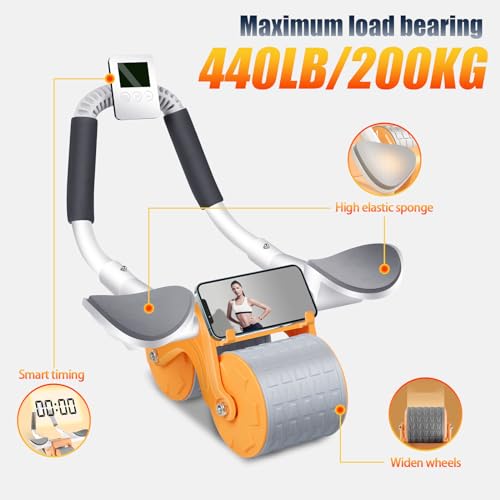 Ab Roller Wheel with Timer & Knee Mat, Elbow Support F304195