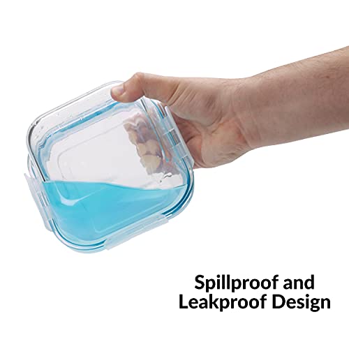 9 Pack Glass Food Storage Containers with Lids F52583