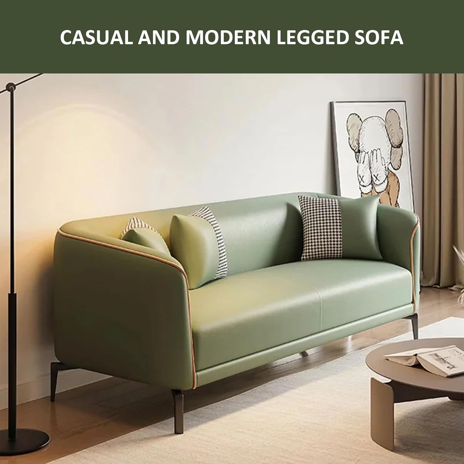 Vitality Orange+Ivory White L Shaped Sectional Sofa with Solid Wooden Frame Z153514