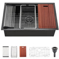 30 Inch Black Undermount Workstation Kitchen Sink H6742