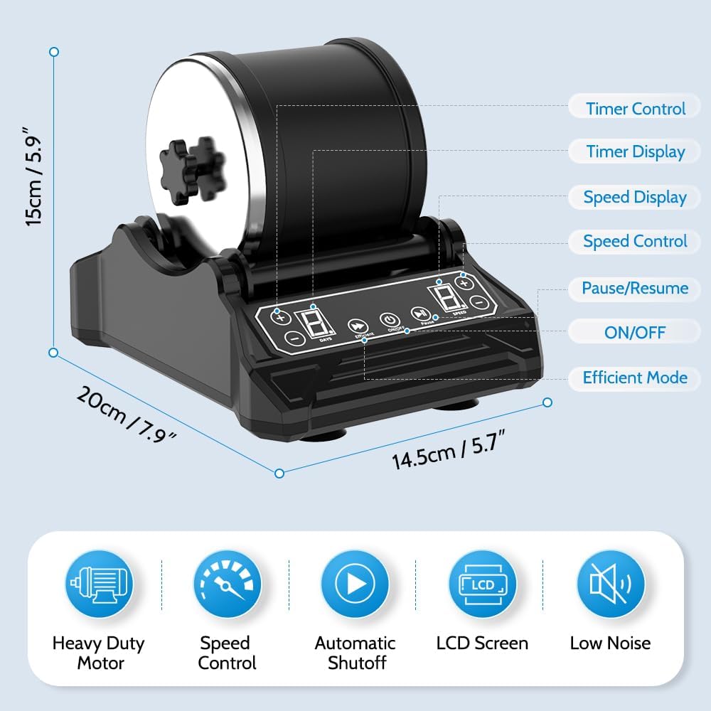 2.5lbs Rock Tumbler Kit with LCD Display Z820383